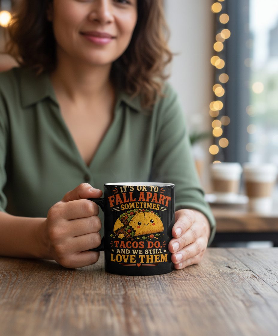 AND WE STILL LOVE THEM Black Mug - lifestyle model mockup - Black