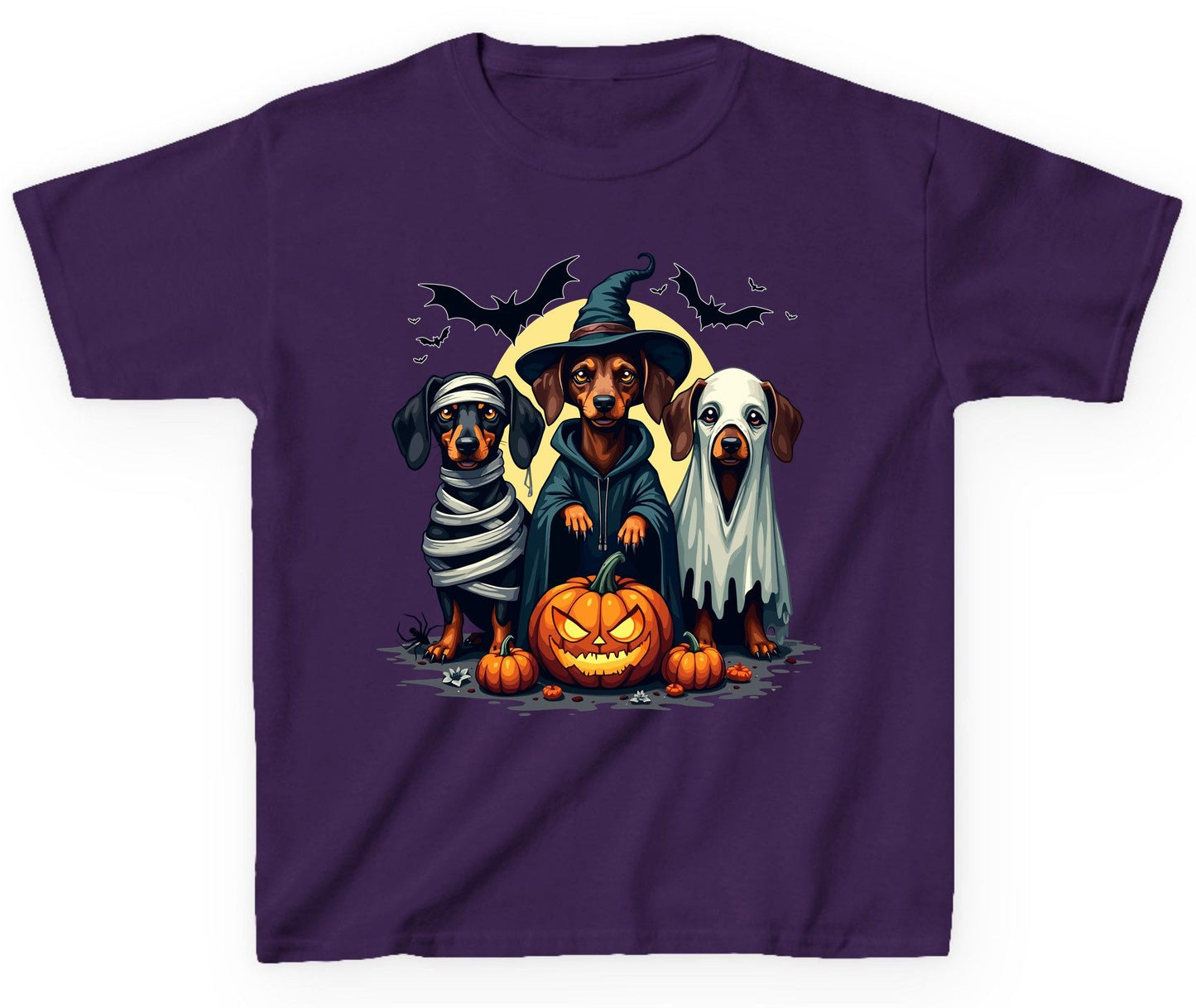 Dachshund Halloween Costumes dachshunds Youth T-Shirt Purple product mockup
