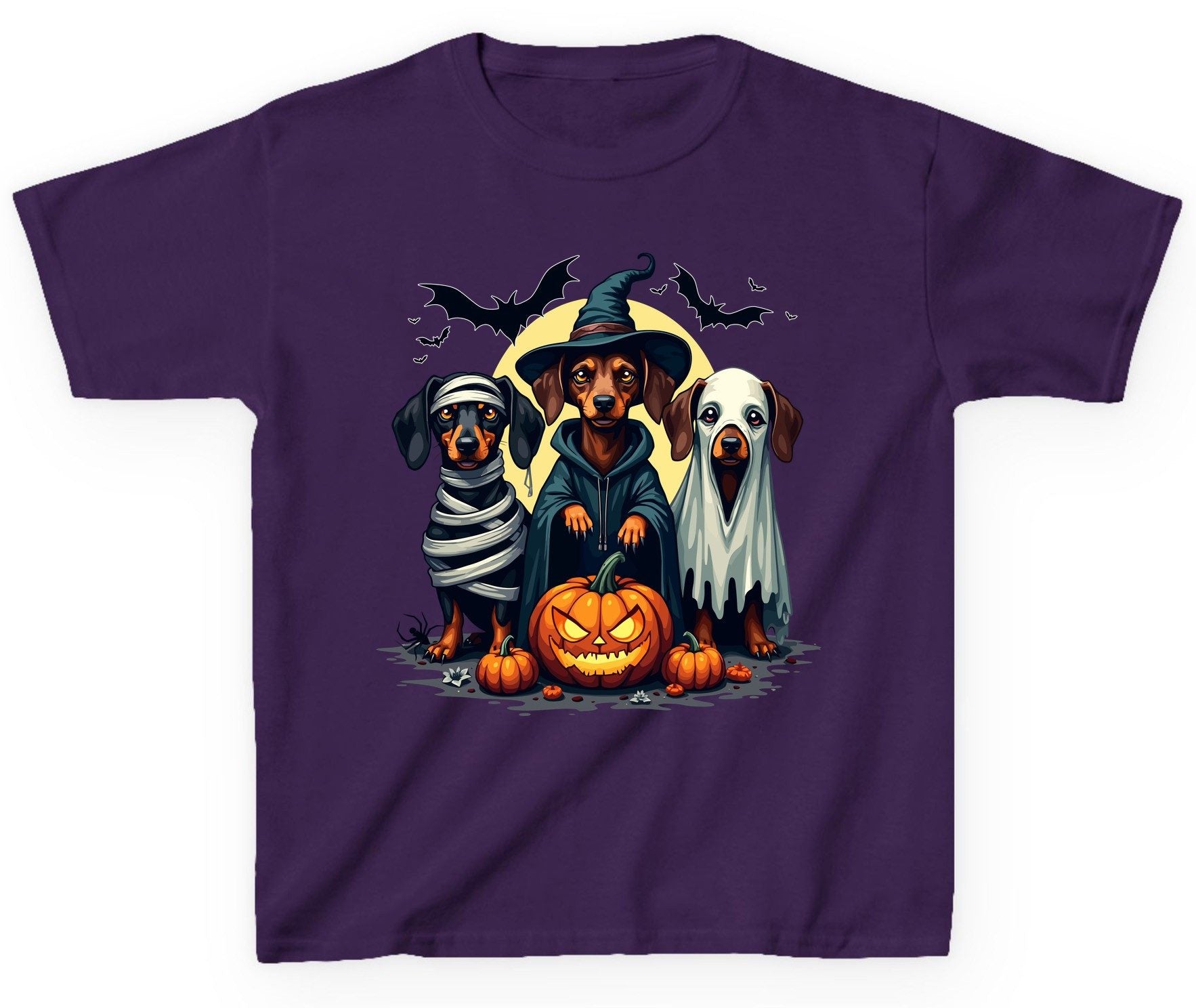 Dachshund Halloween Costumes dachshunds Youth T-Shirt Purple product mockup