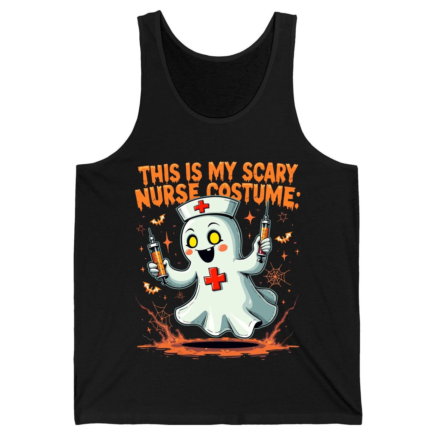 This Is My Scary Nurse Costume ghost nurse Tank Top Black product mockup