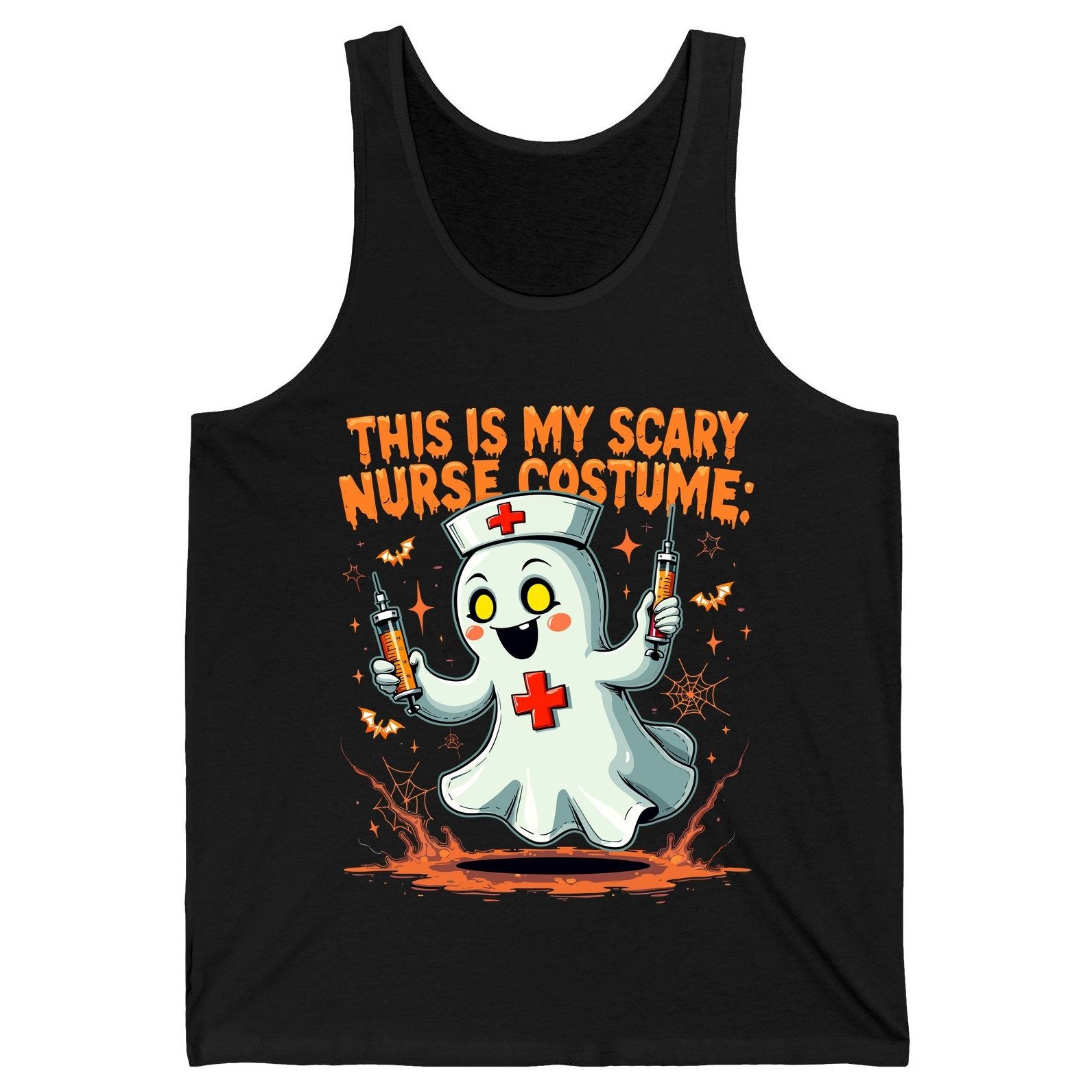 This Is My Scary Nurse Costume ghost nurse Tank Top Black product mockup