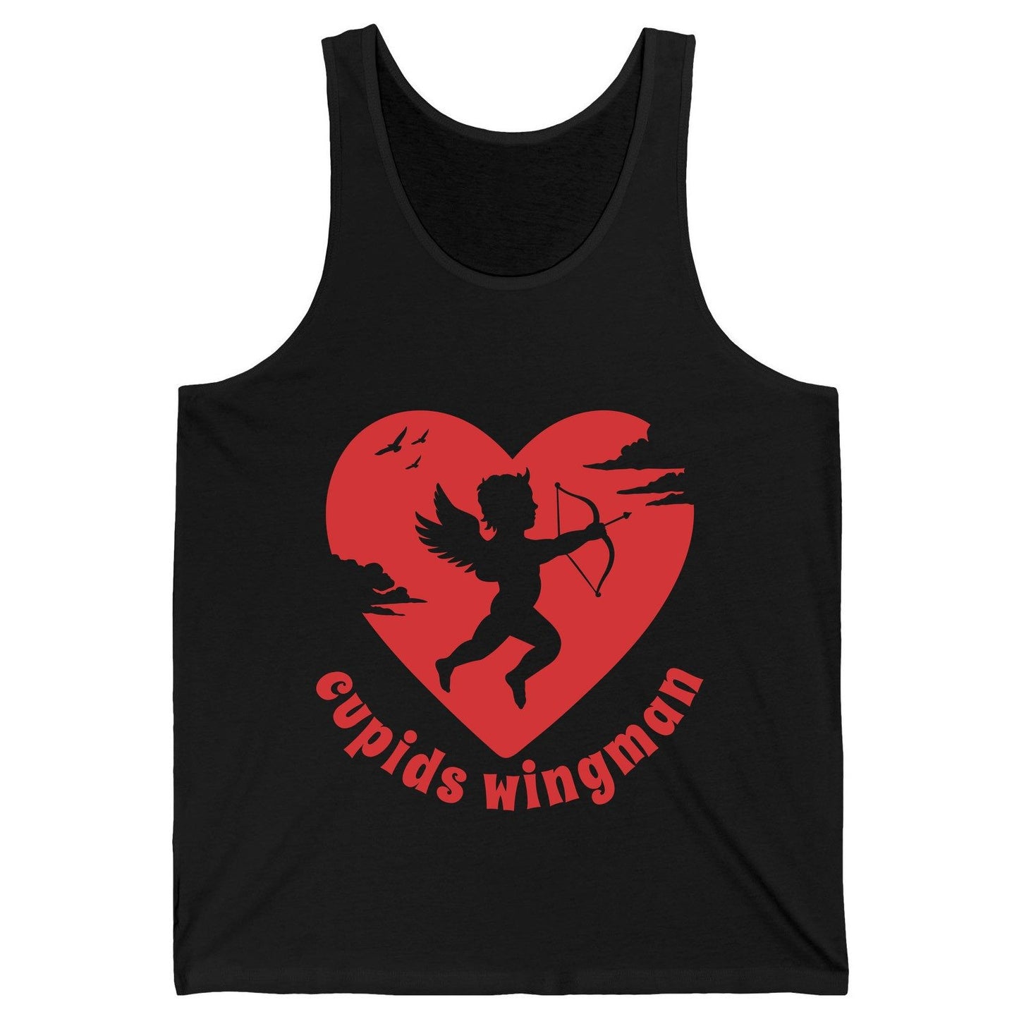 Cupids Wingman cupid Tank Top Black product mockup