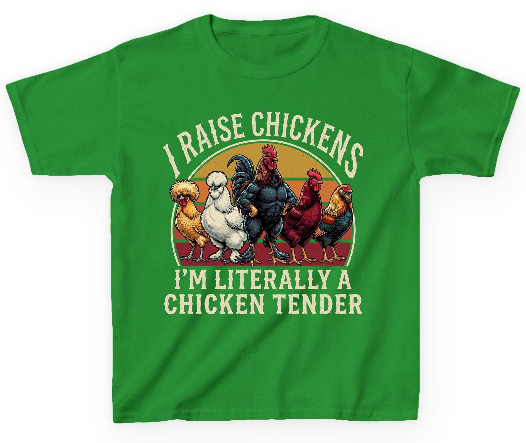 I Raise Chickens I'm Literally a Chicken Tender chickens Youth T-Shirt Irish Green product mockup