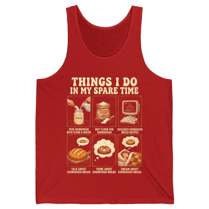 Things I Do in My Spare Time sourdough bread baking Tank Top Red product mockup