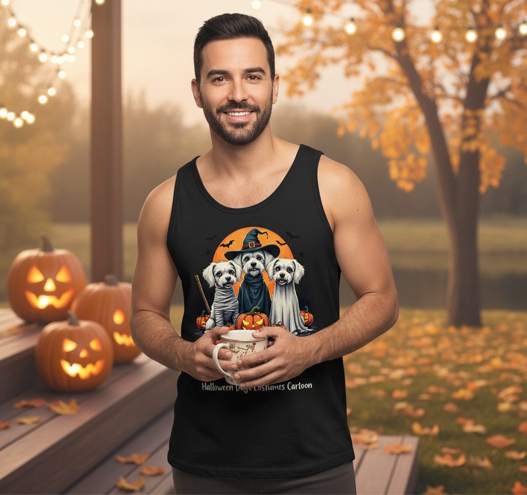 Halloween Dogs Costumes Halloween dogs Tank Top Black lifestyle mockup