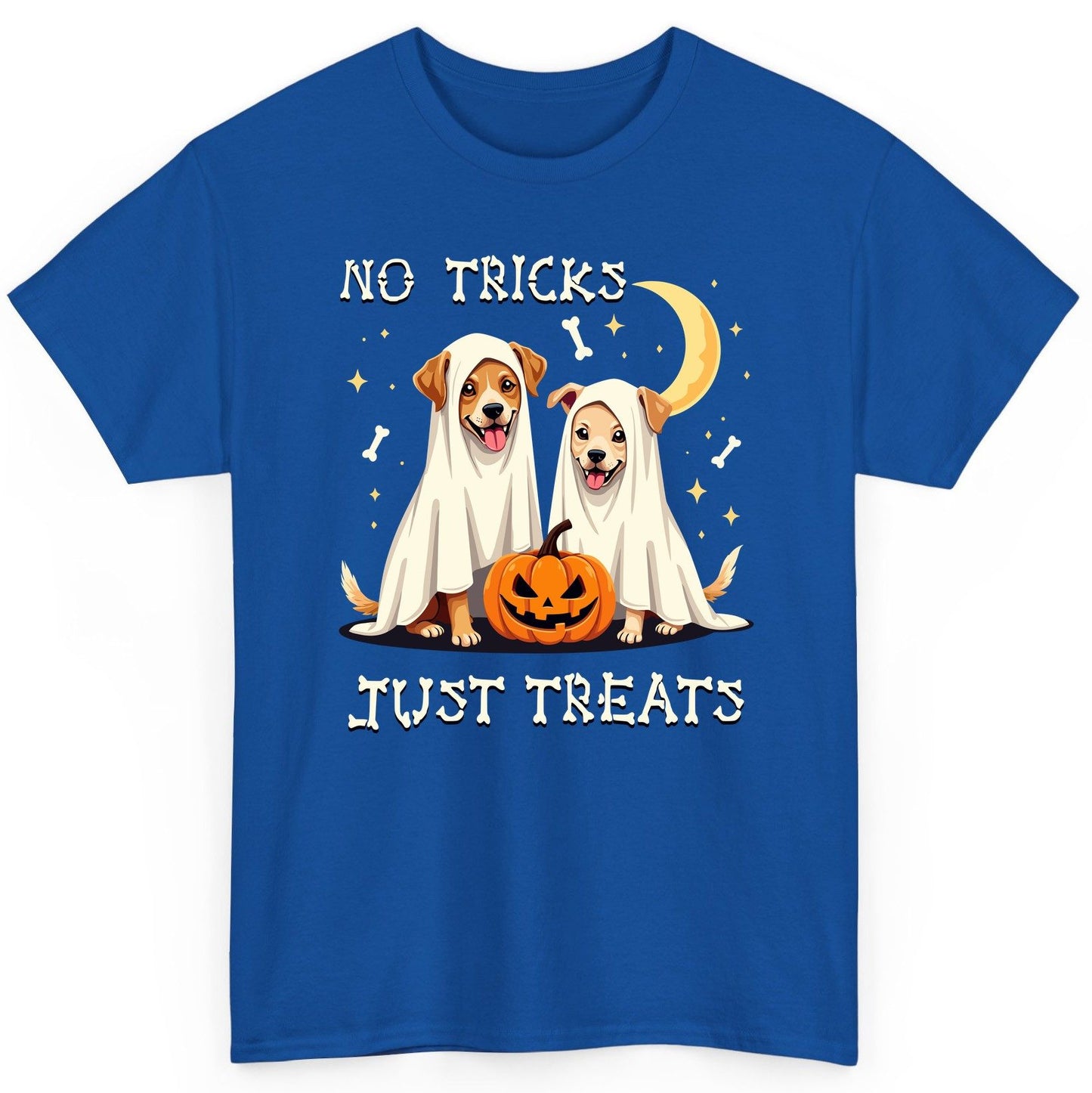 No Tricks Just Treats Halloween dogs T-Shirt Royal product mockup