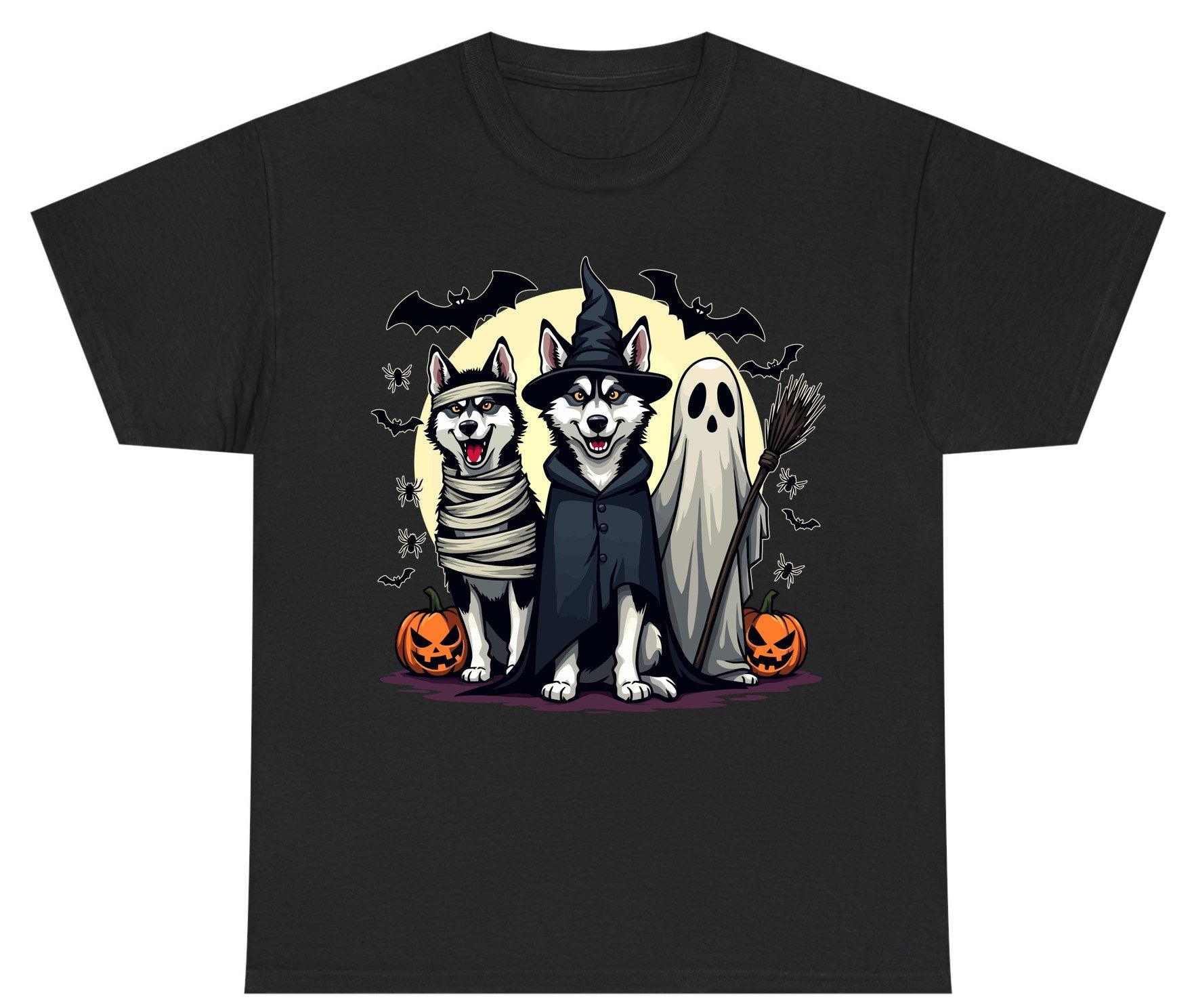 Halloween Huskies in Costumes Halloween huskies Youth T-Shirt Black product mockup