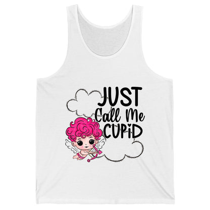 Just Call Me Cupid cupid Tank Top White product mockup