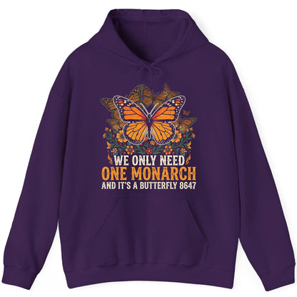 WE ONLY NEED ONE Monarch AND IT'S a Butterfly 8647 Vintage Hoodie - product mockup - Purple
