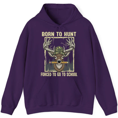 Born to Hunt Forced to Go to School hunting Hoodie Purple product mockup