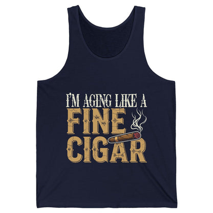 I'm Aging Like a Fine Cigar cigar smoking Tank Top Navy product mockup