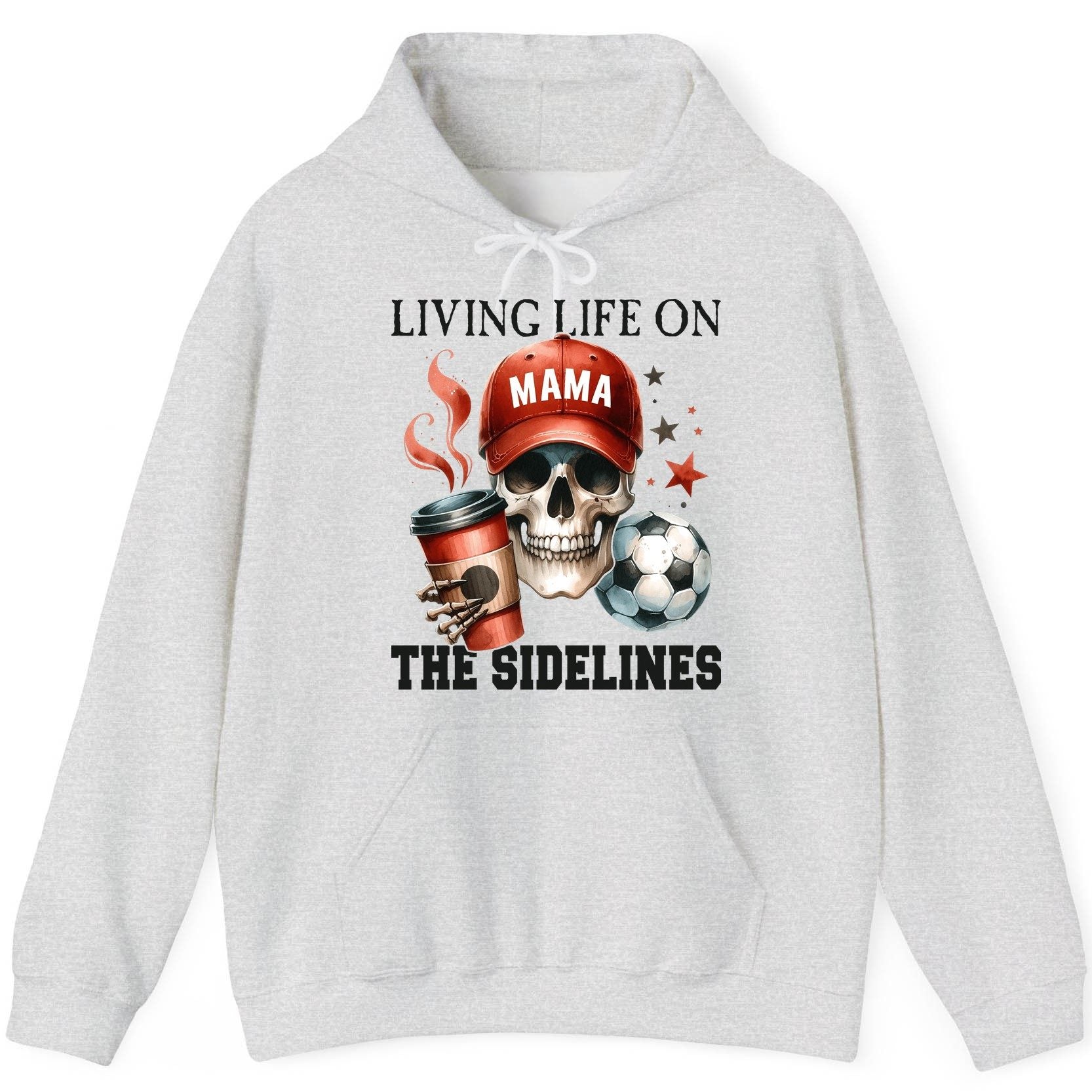 Mama Living Life on the Sidelines soccer mom Hoodie Ash product mockup