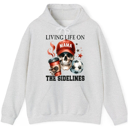 Mama Living Life on the Sidelines soccer mom Hoodie Ash product mockup