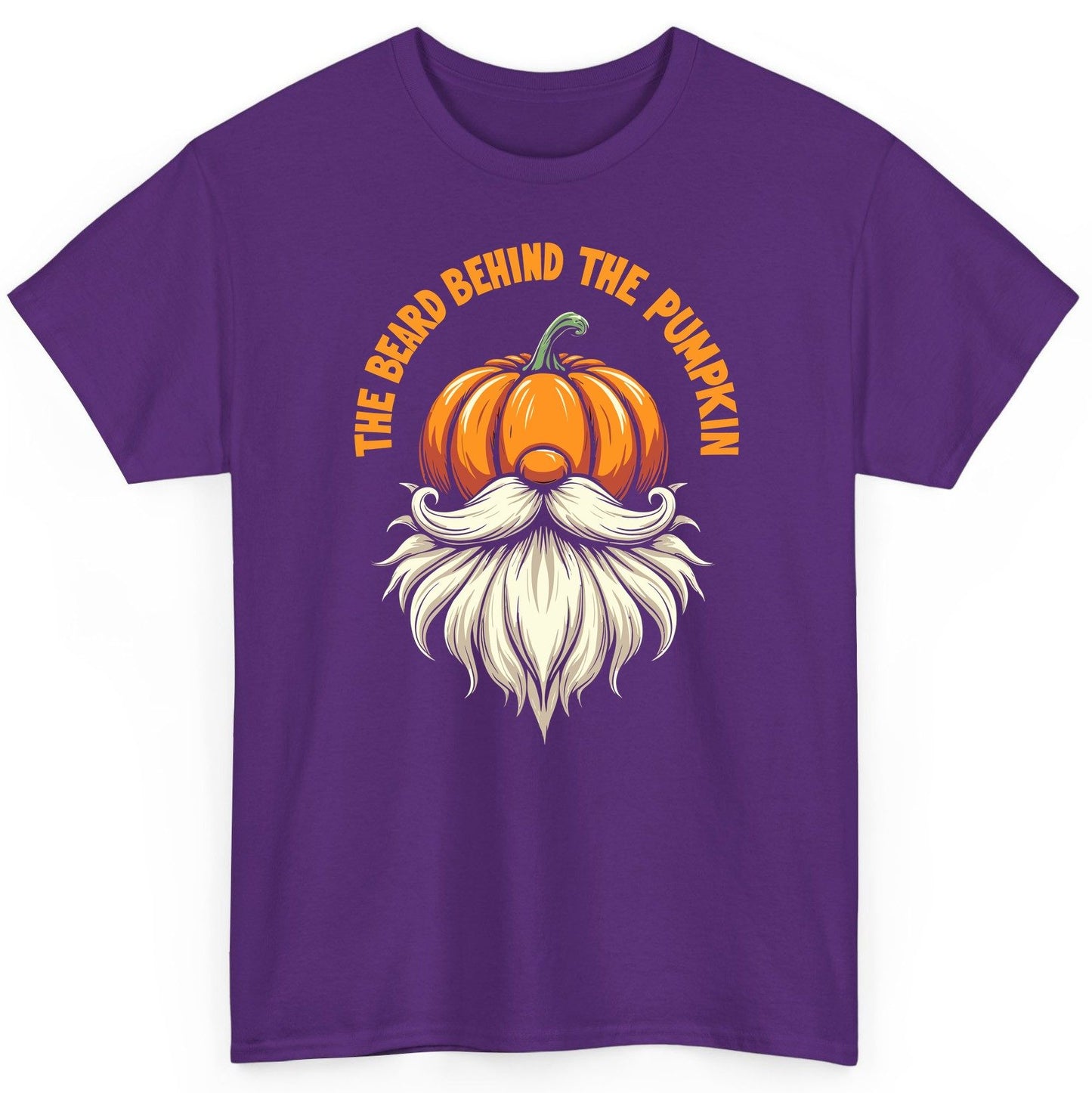 The Beard Behind the Pumpkin Halloween gnome T-Shirt Purple product mockup