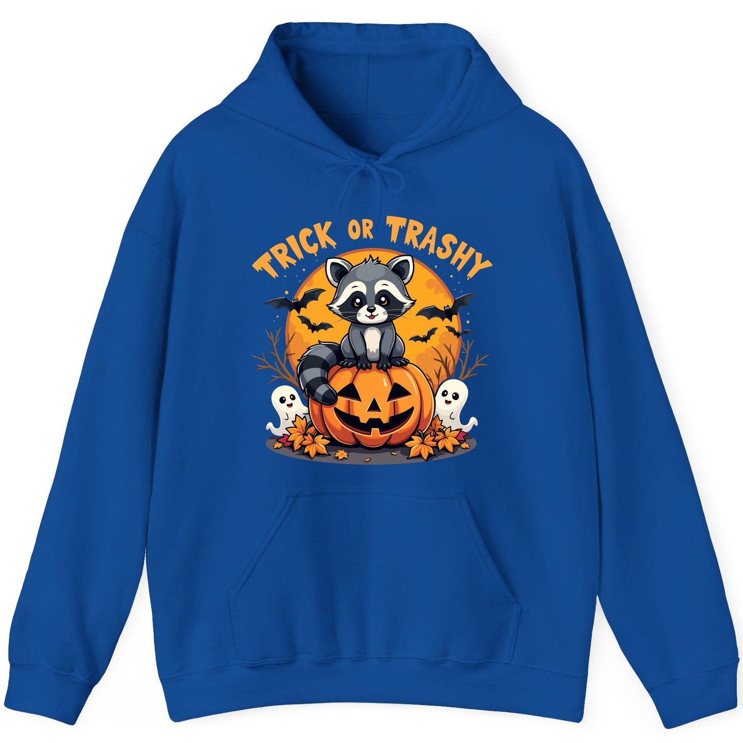 Trick or Trashy raccoon Hoodie Royal product mockup