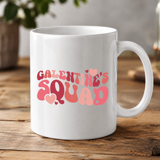 Galentine's Squad galentine's day White Mug White product mockup