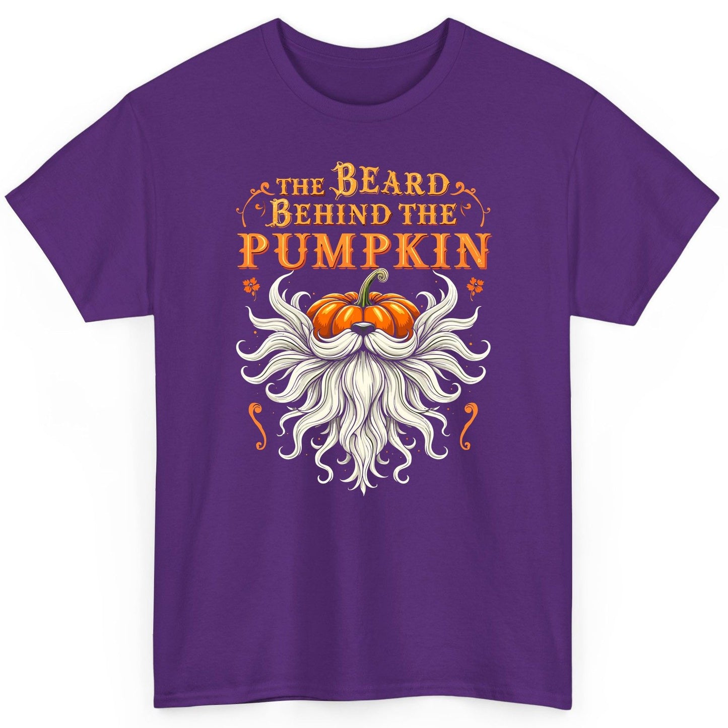 The Beard Behind the Pumpkin bearded dad T-Shirt Purple product mockup