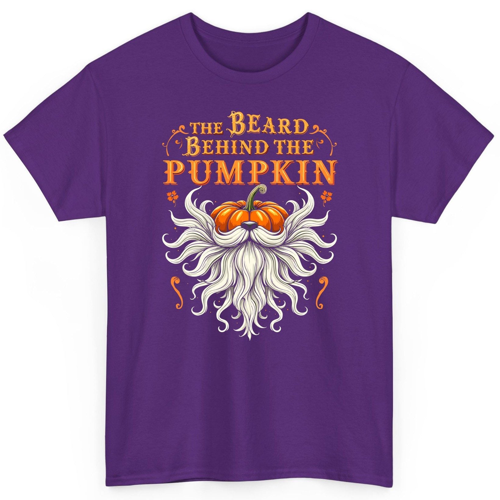 The Beard Behind the Pumpkin bearded dad T-Shirt Purple product mockup