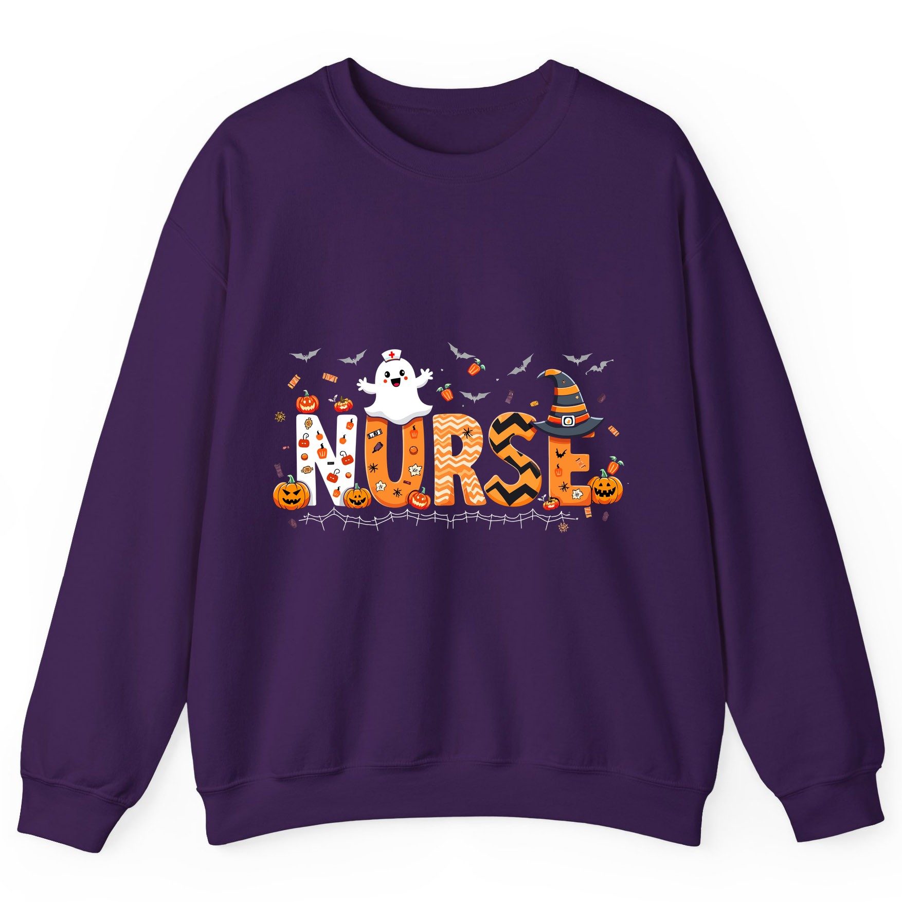 Nurse Halloween Sweatshirt Purple product mockup