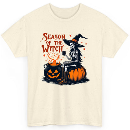 Season of the Witch skeleton witch T-Shirt Natural product mockup