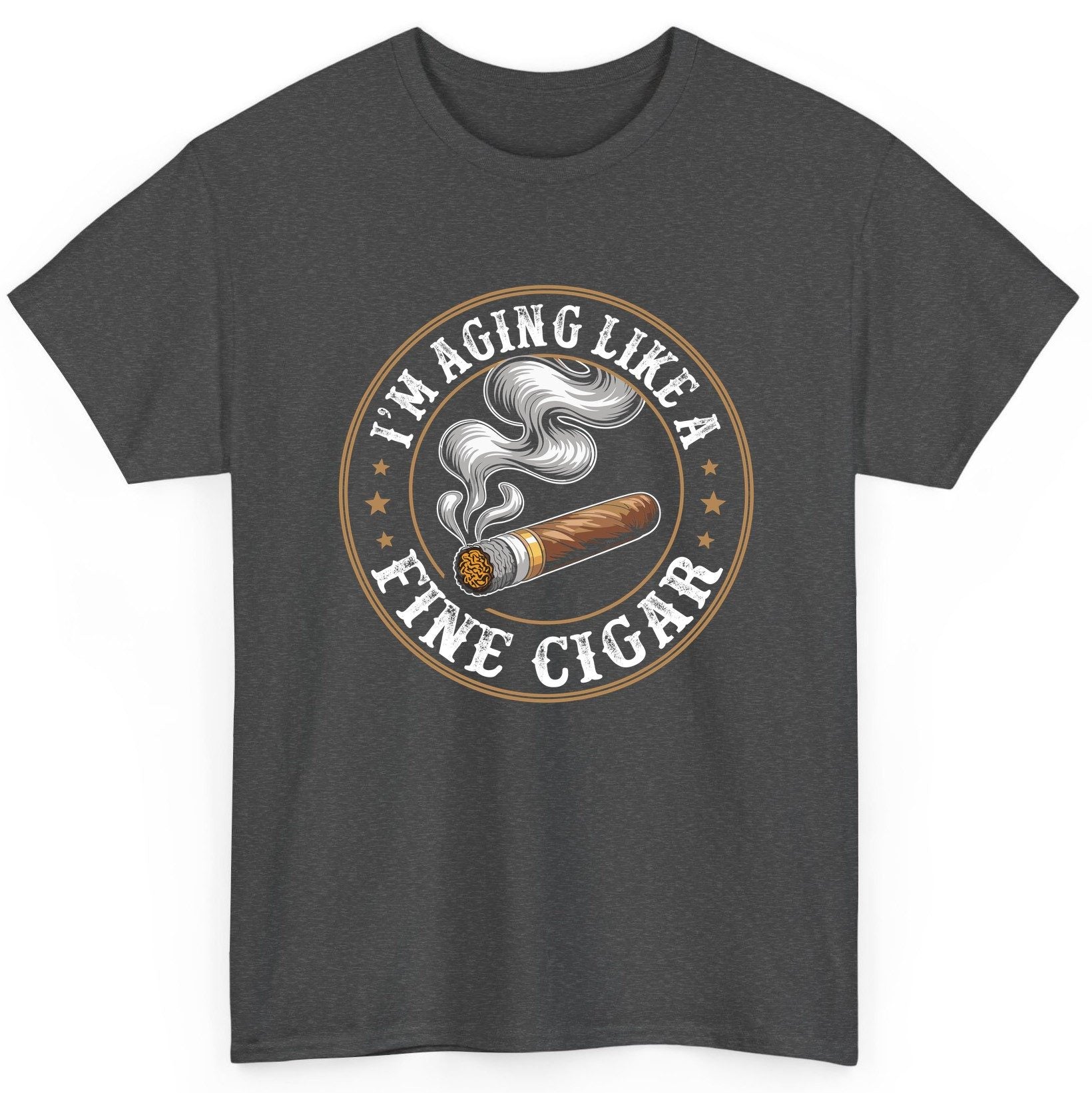 I'm Aging Like a Fine Cigar cigar smoking T-Shirt Dark Heather product mockup