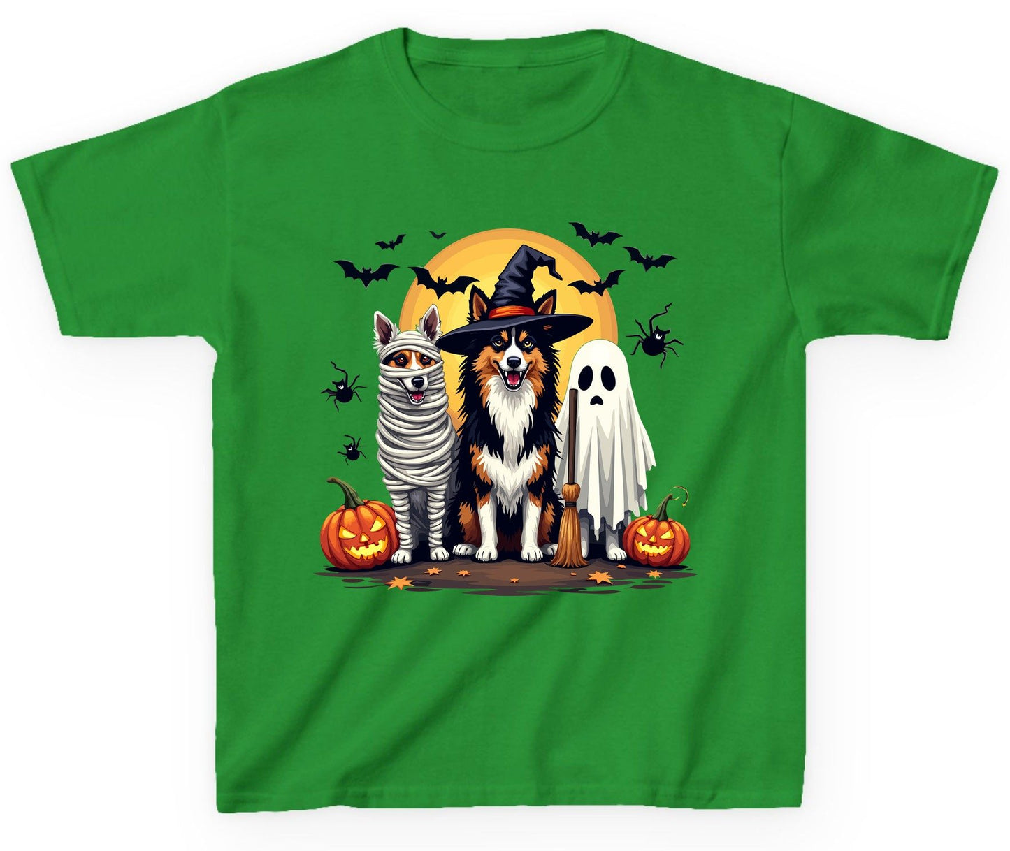 Halloween Dogs in Costumes Halloween dogs Youth T-Shirt Irish Green product mockup