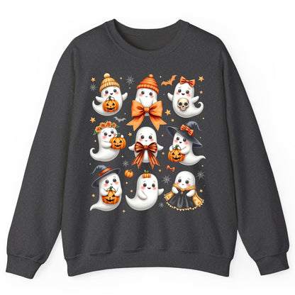 Cute Kawaii Ghosts Collection cute Halloween ghosts Sweatshirt Dark Heather product mockup