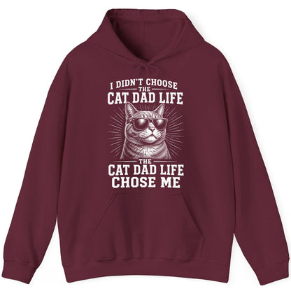 I Didn't Choose the Cat Dad Life the Cat Dad Life Chose Me cat dad Hoodie Maroon product mockup