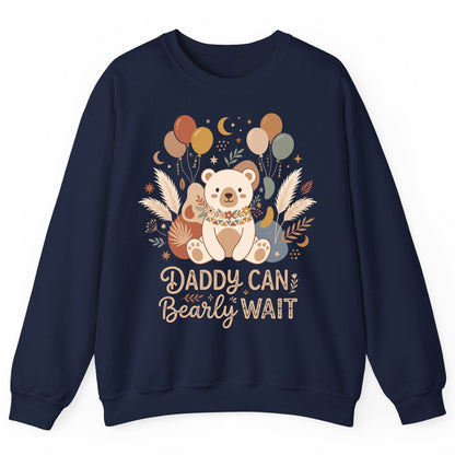 Daddy Can Bearly Wait Baby Shower Sweatshirt - product mockup - Navy