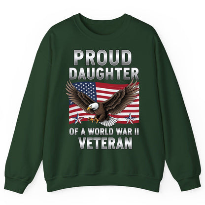 Proud Daughter of a World War Ii Veteran wwii veteran family Sweatshirt Forest Green product mockup