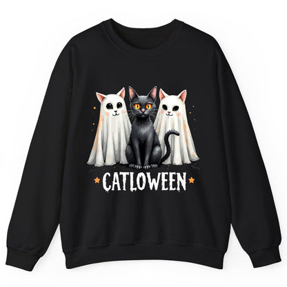 Catloween Halloween cats Sweatshirt Black product mockup