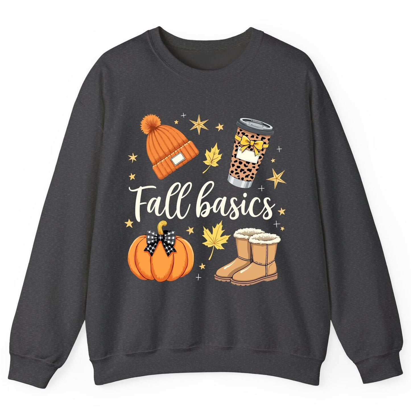 Fall Basics autumn essentials Sweatshirt Dark Heather product mockup