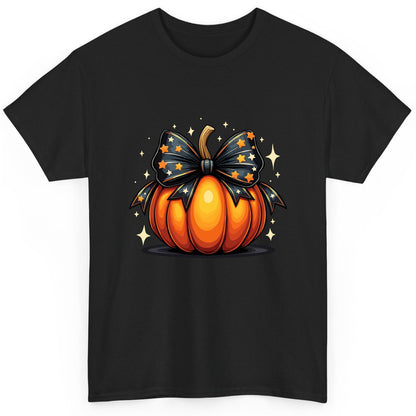 Starry Bow Pumpkin Halloween pumpkin T-Shirt Black product mockup