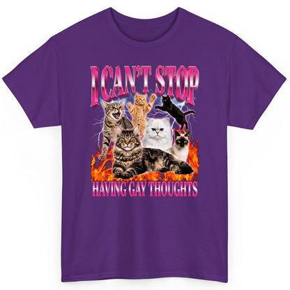 I Can't Stop Having Gay Thoughts cats T-Shirt Purple product mockup