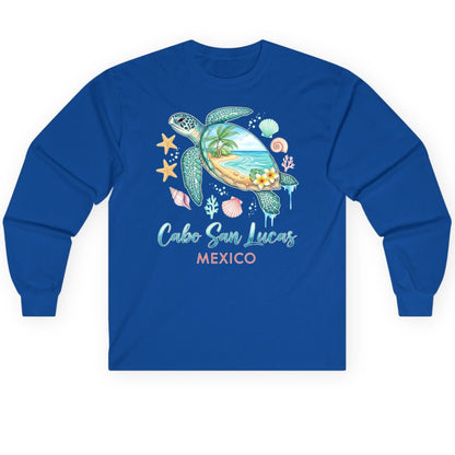 Cabo San Lucas Mexico sea turtle Long Sleeve Tee Royal product mockup