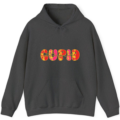 Stupid Cupid anti-Valentine's Day Hoodie Dark Heather product mockup