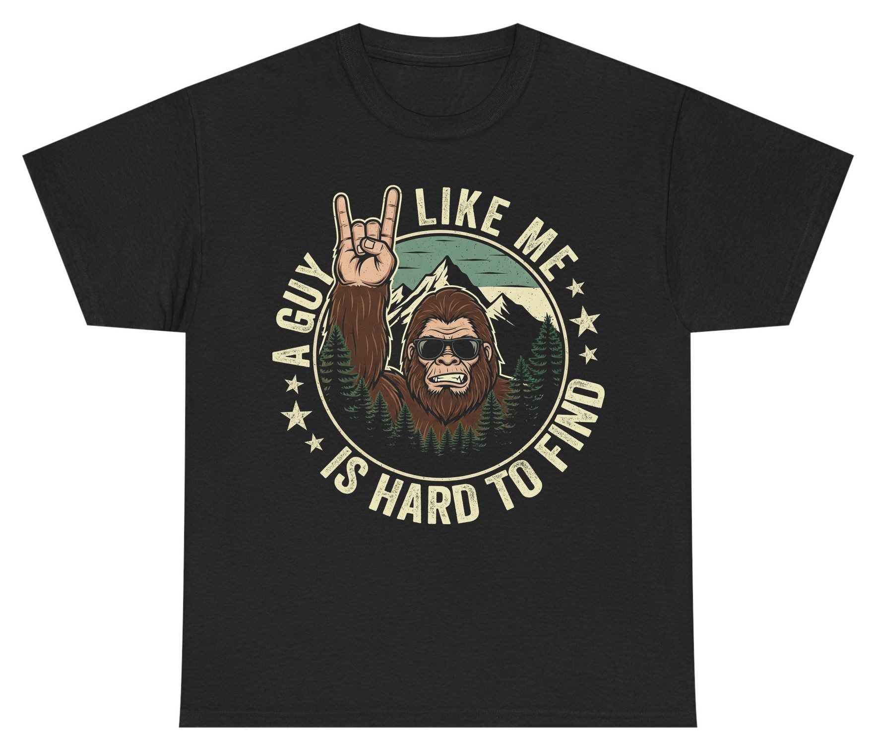 A Guy Like Me Is Hard to Find bigfoot Youth T-Shirt Black product mockup
