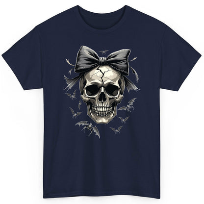 Gothic Skull with Bow gothic skull T-Shirt Navy product mockup