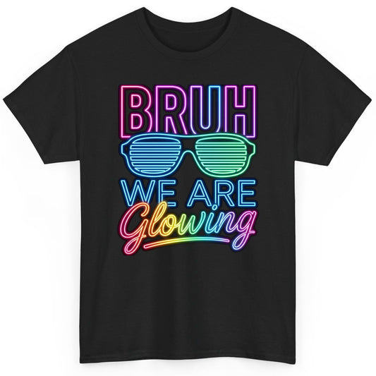 BRUH WE ARE Glowing Neon Party T-Shirt Black product mockup