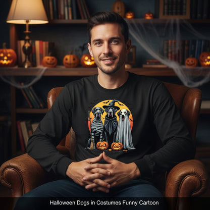 Halloween Dogs in Costumes Halloween dogs Long Sleeve Tee Black lifestyle mockup
