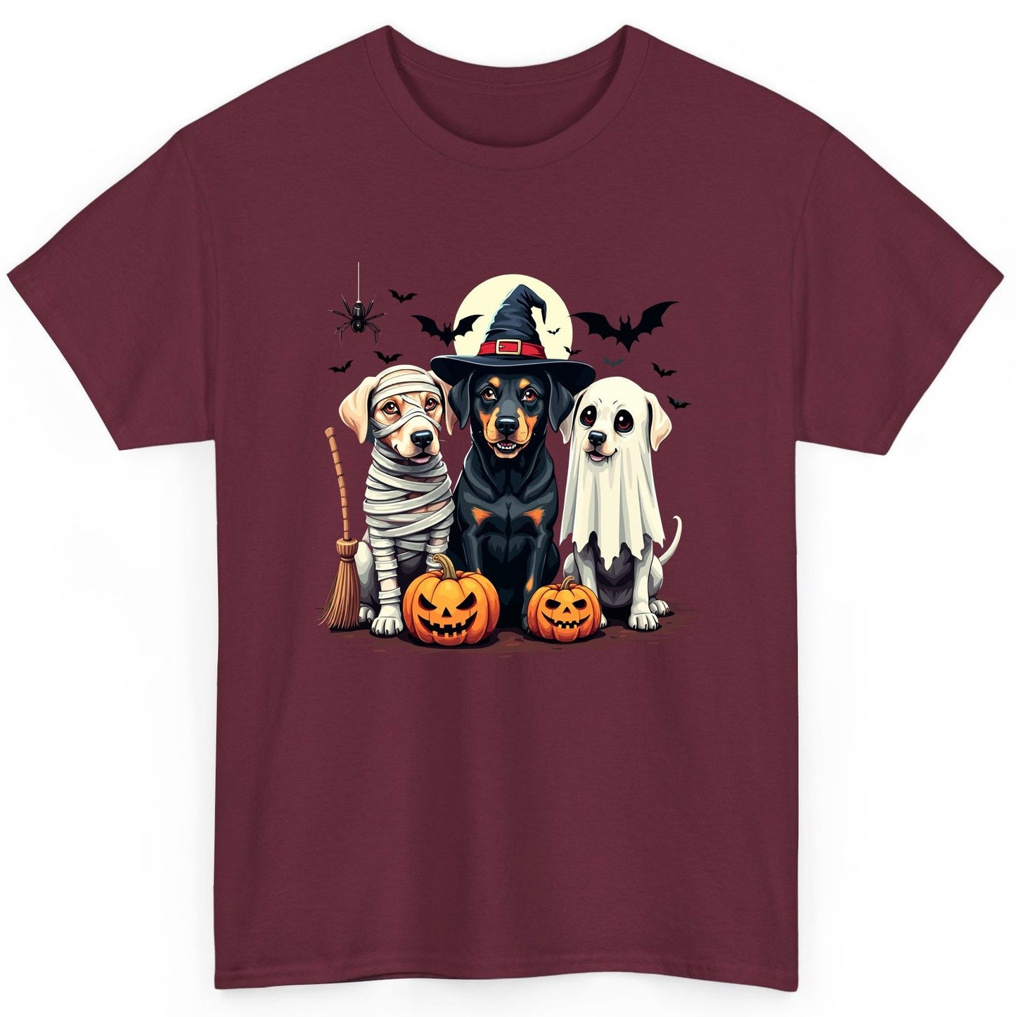Halloween Dogs in Costumes dogs in Halloween costumes T-Shirt Maroon product mockup
