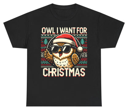 Owl I Want for Christmas Christmas owl Youth T-Shirt Black product mockup