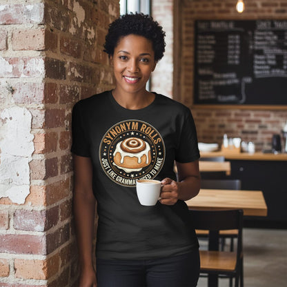 Synonym Rolls Just Like Grammar Used to Make grammar puns T-Shirt Black lifestyle mockup