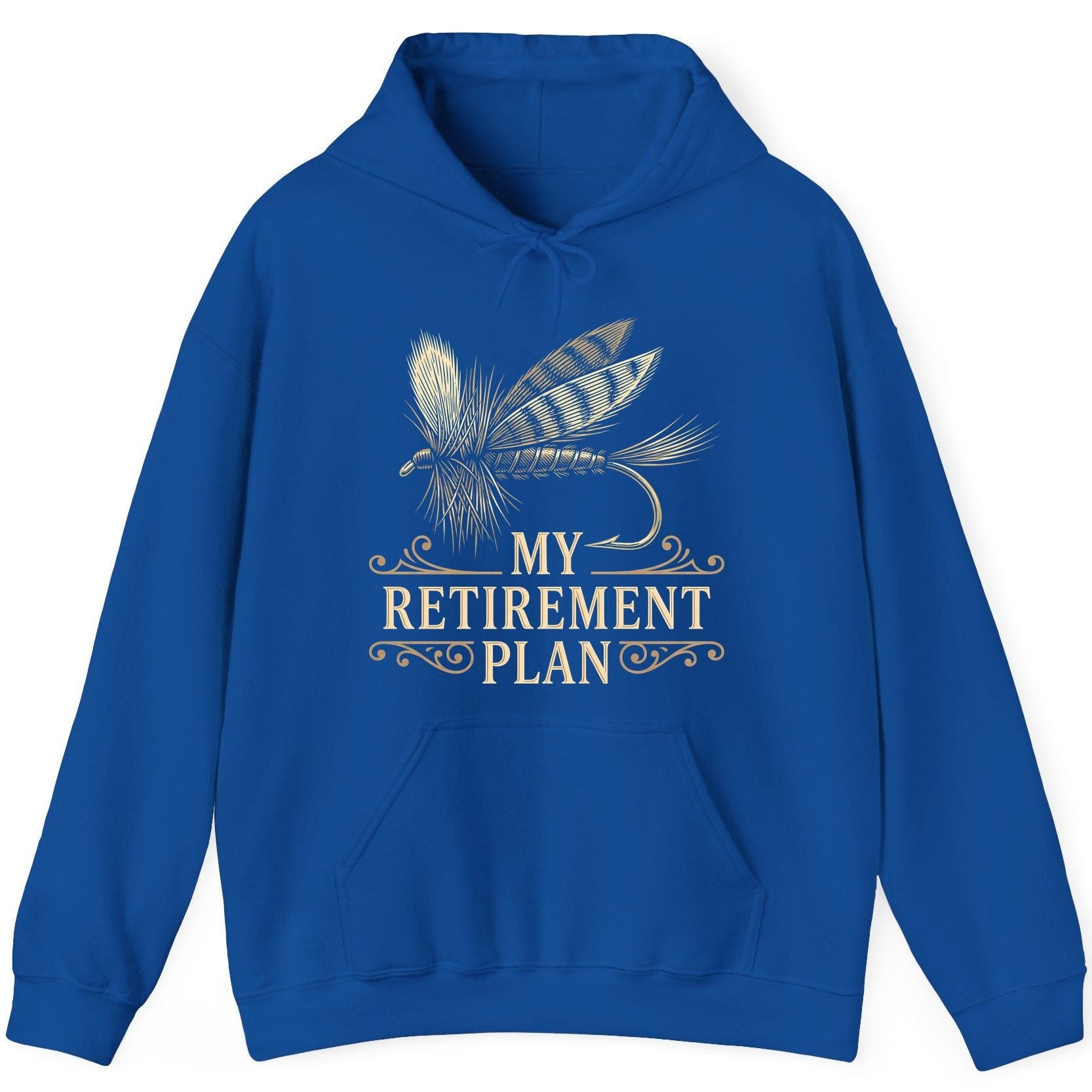 My Retirement Plan fly fishing Hoodie Royal product mockup