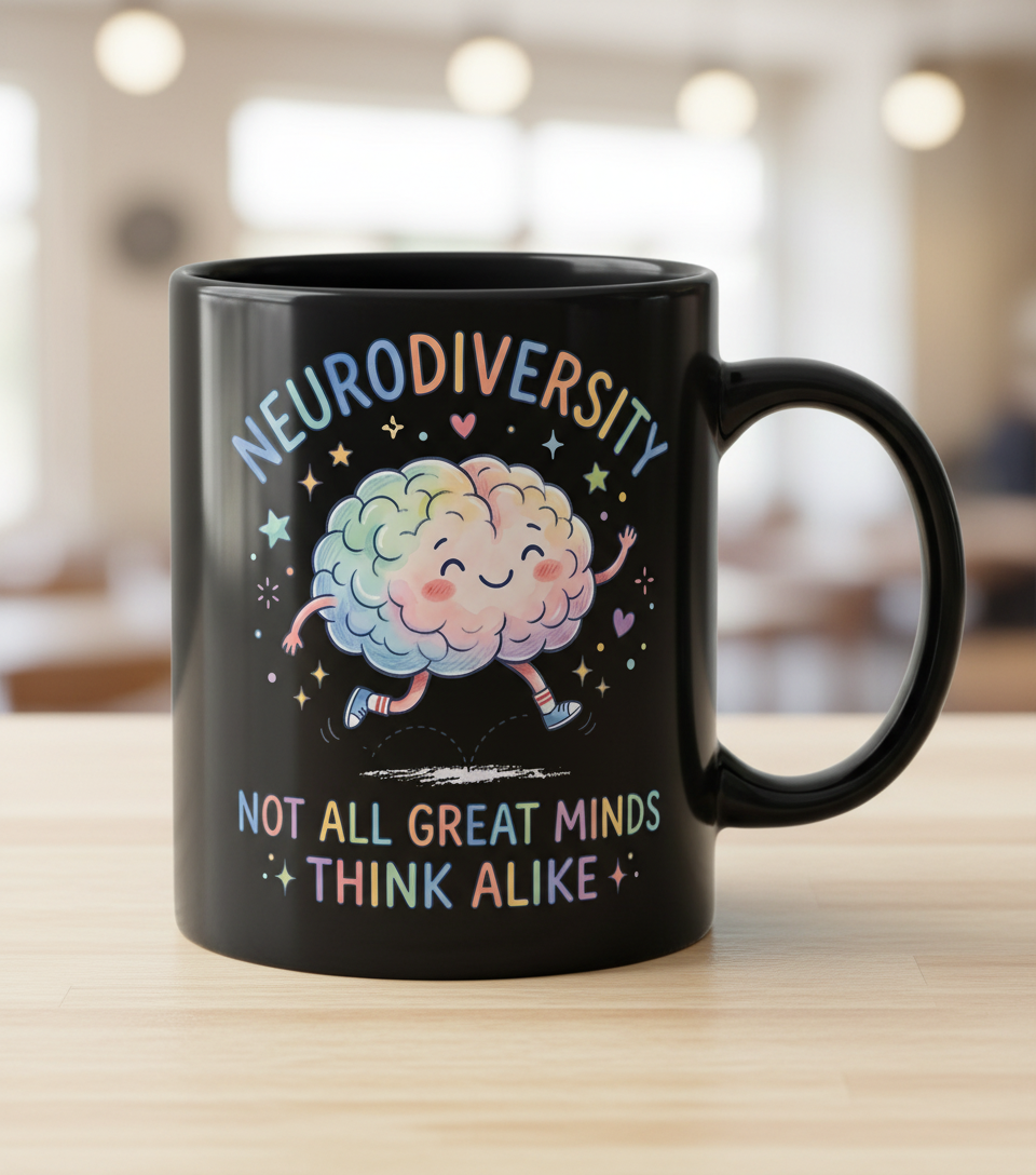 Neurodiversity Not All Great Minds Think Alike Black Mug - Black