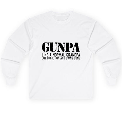 Gunpa Like a Normal Grandpa but More Fun and Owns Guns gun owning grandpa Long Sleeve Tee White product mockup
