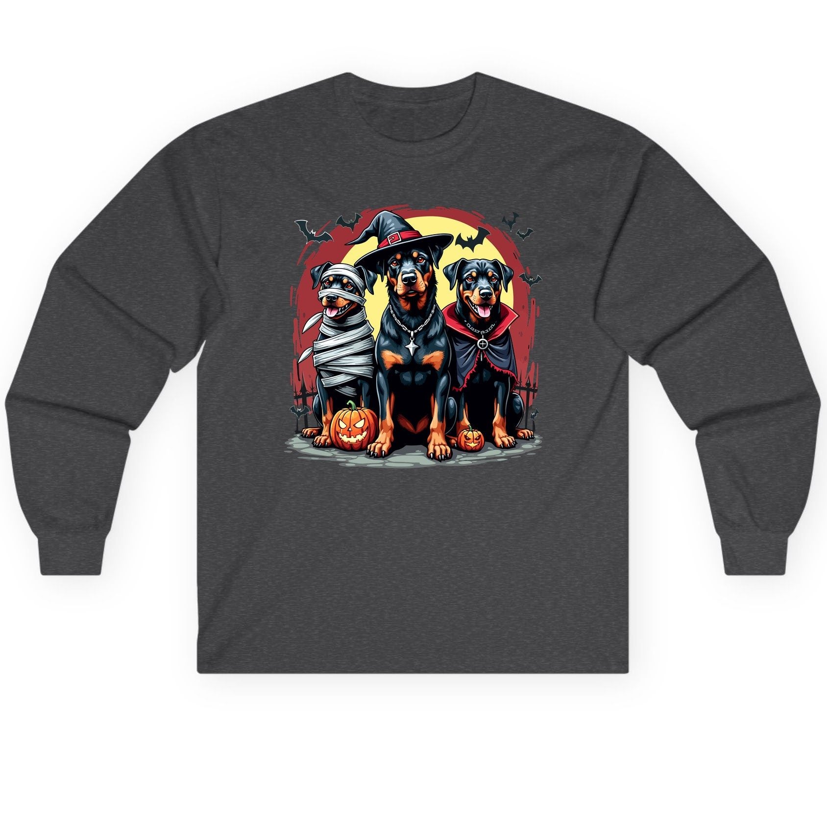 Rottweiler Halloween Costumes rottweiler Long Sleeve Tee Dark Heather product mockup
