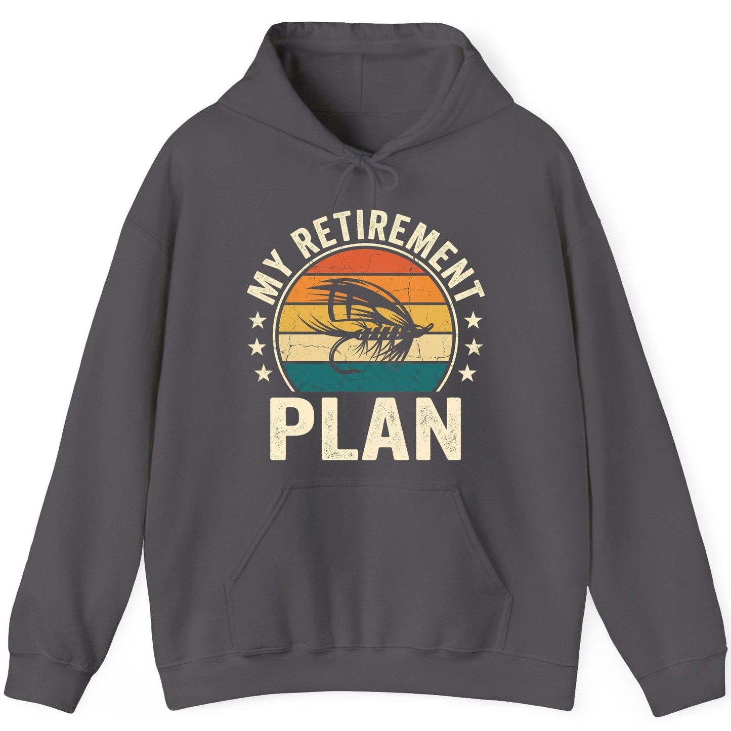My Retirement Plan fly fishing Hoodie Charcoal product mockup