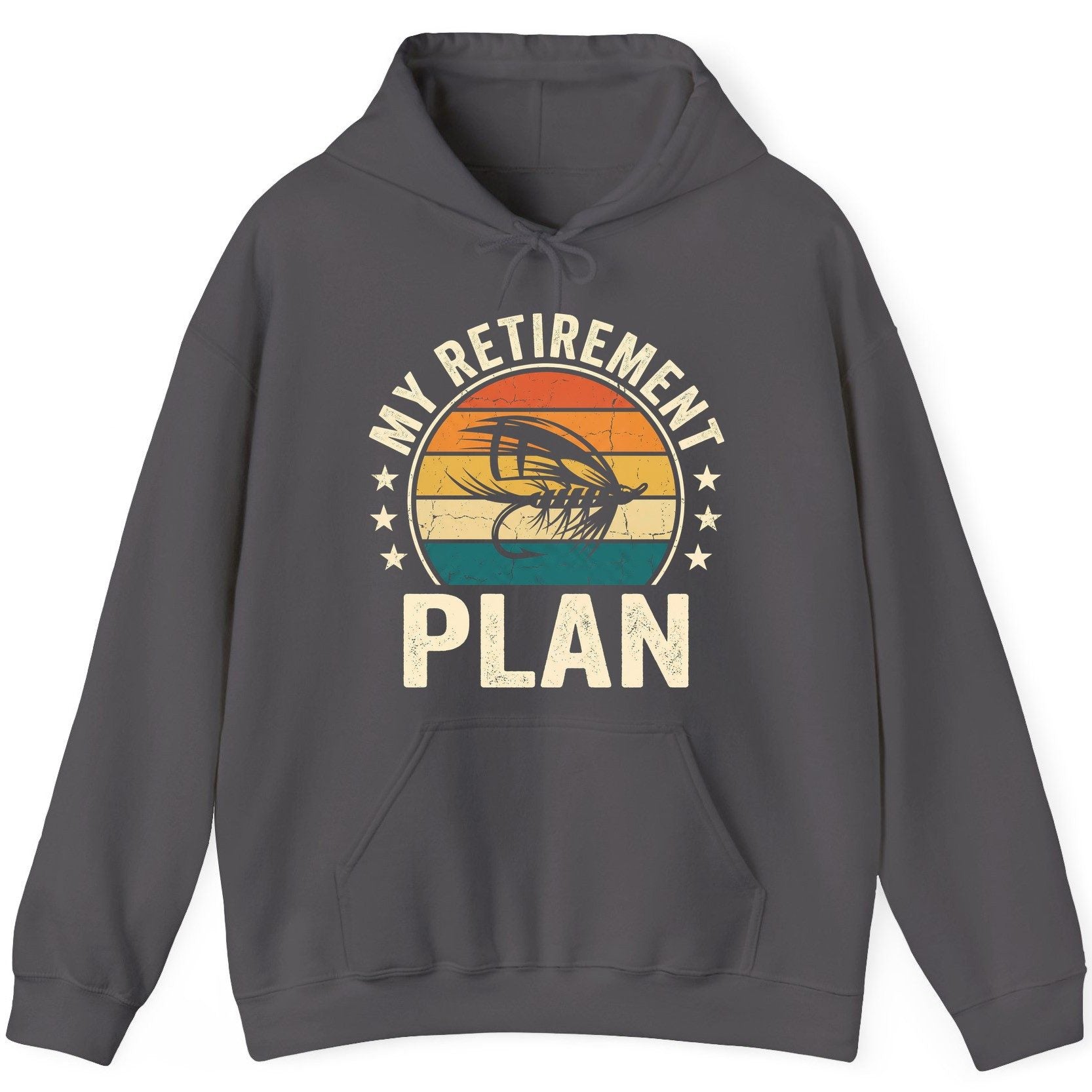 My Retirement Plan fly fishing Hoodie Charcoal product mockup