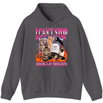 I Can't Stop Having Gay Thoughts cats Hoodie Charcoal product mockup